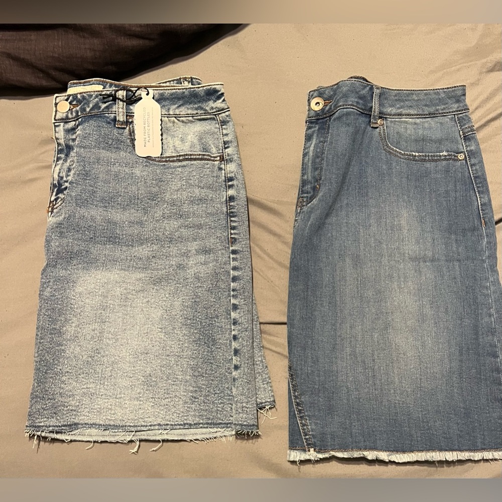 2 pears of blue jean skirt